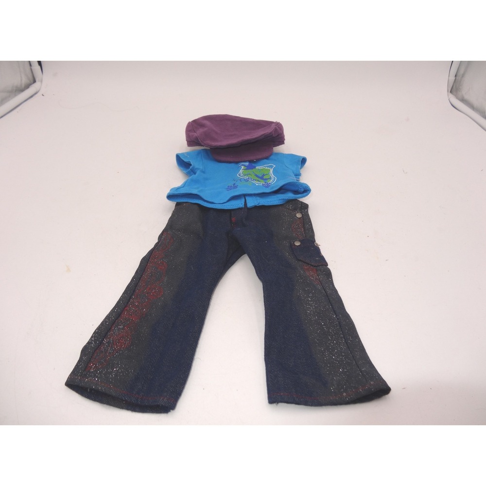 American Girl of Today Glitter Jeans outfit, Jeans Hat Top for 18 Inch Dolls